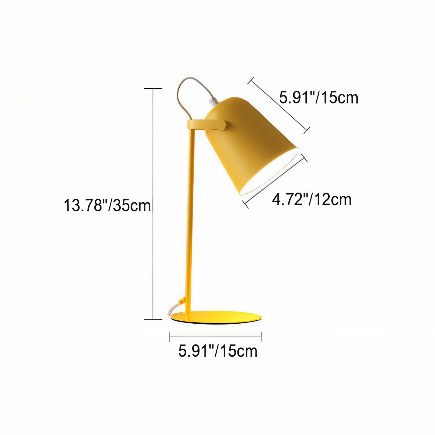 Lampe de bureau Macaron – Lampe de table réglable jaune nordique pour lire et étudier