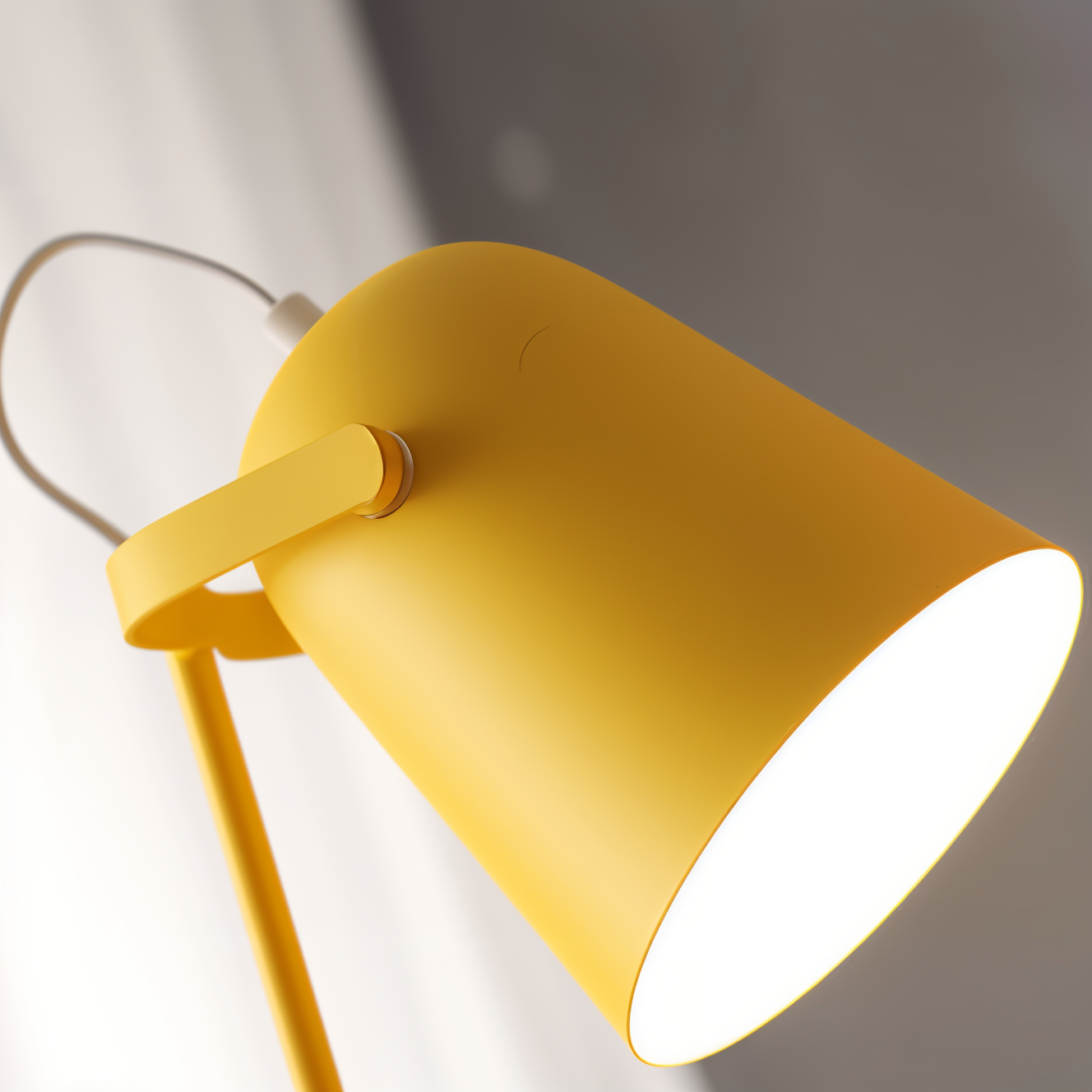 Lampe de bureau Macaron – Lampe de table réglable jaune nordique pour lire et étudier