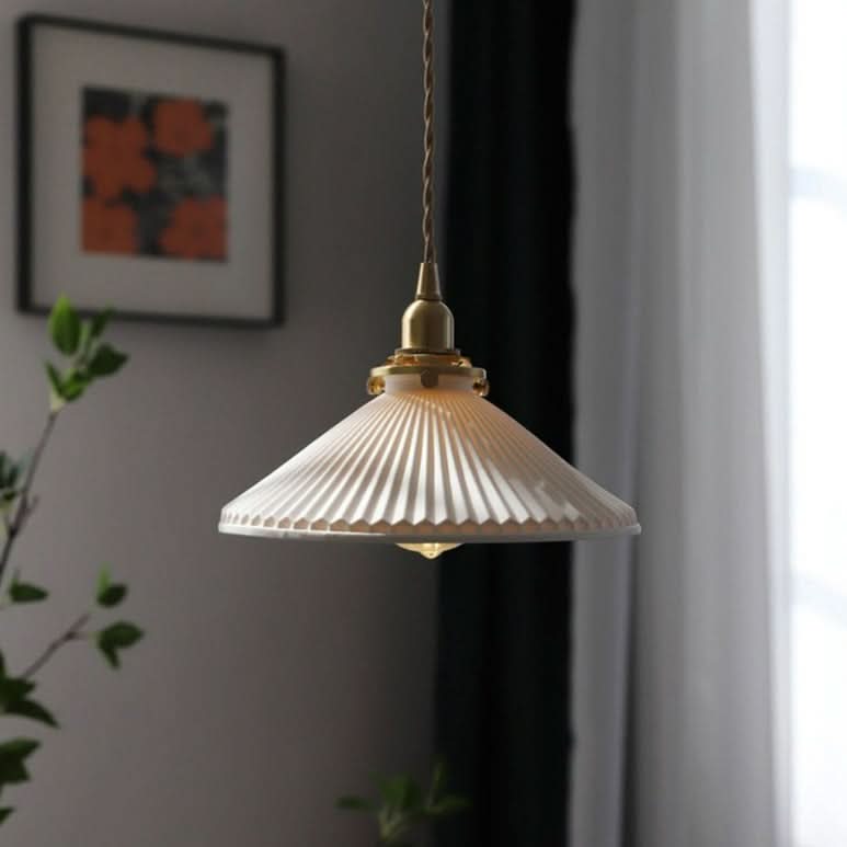 Lampe à suspension scandinave en céramique blanche