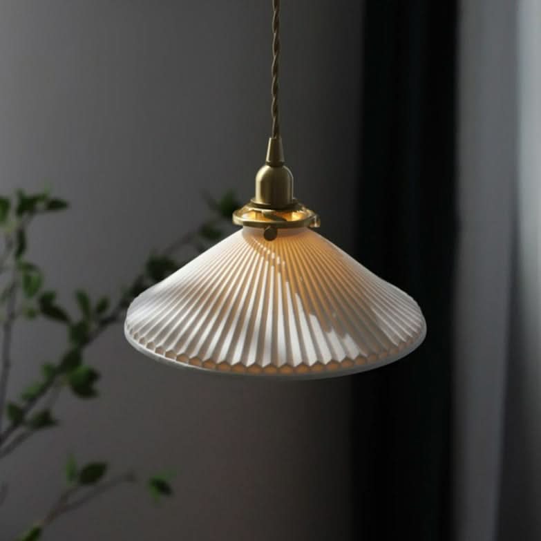 Lampe à suspension scandinave en céramique blanche