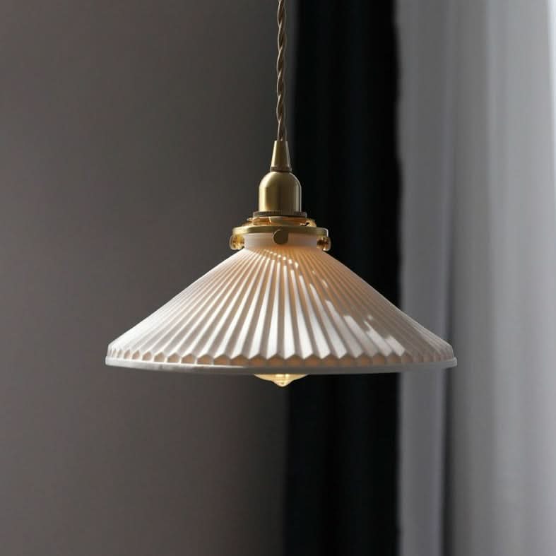 Lampe à suspension scandinave en céramique blanche