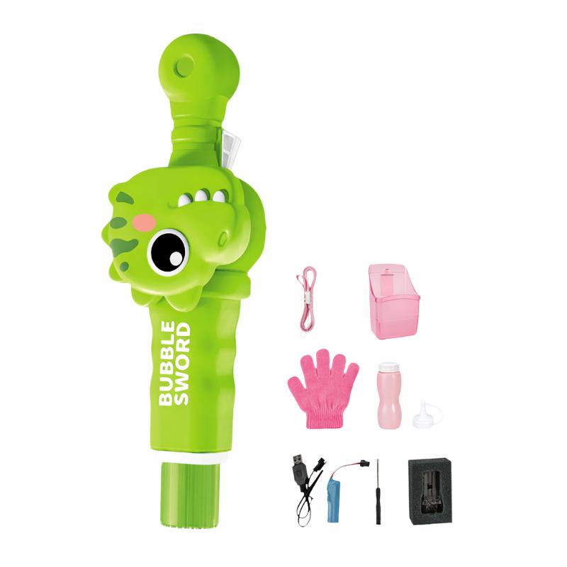 Pistolet à Bulles DinoMist Enfant | Machine à Bulles Automatique avec Lumières, Jouet Extérieur, Jardin, Facile à Utiliser et Amusant