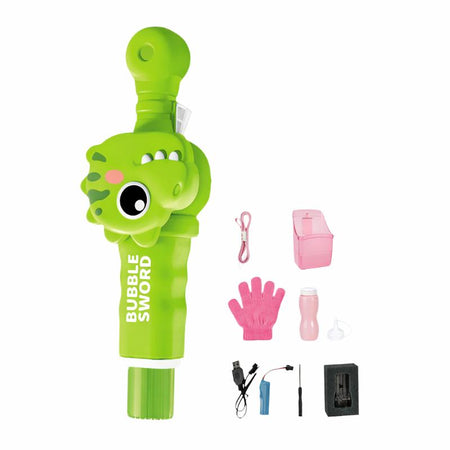 Pistolet à Bulles DinoMist Enfant | Machine à Bulles Automatique avec Lumières, Jouet Extérieur, Jardin, Facile à Utiliser et Amusant