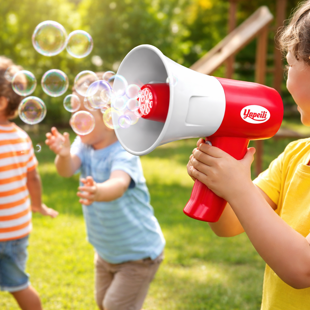 BubbleBeat Pistolet à Bulles Enfant avec Micro | Machine à Bulles Automatique, Jouet Musical, Extérieur Intérieur, Fun et Créatif