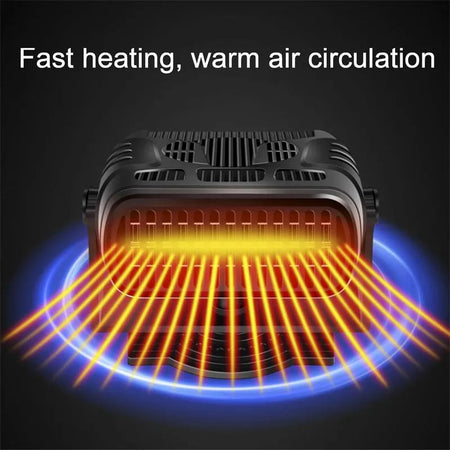 Dégivreur de Pare-Brise 12-24V – Air Chaud en 30s & Ventilateur 360°