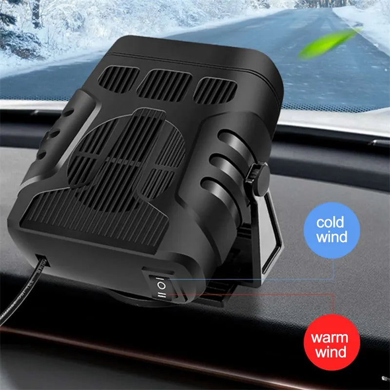 Dégivreur de Pare-Brise 12-24V – Air Chaud en 30s & Ventilateur 360°