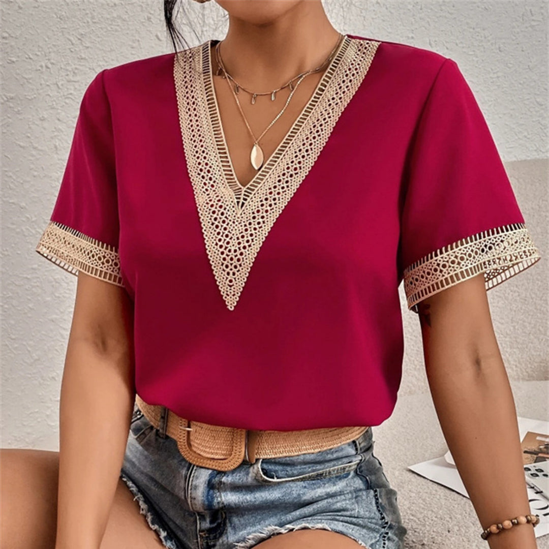Milagro | Blouse à Col en V avec Finition Crochetée pour Femme