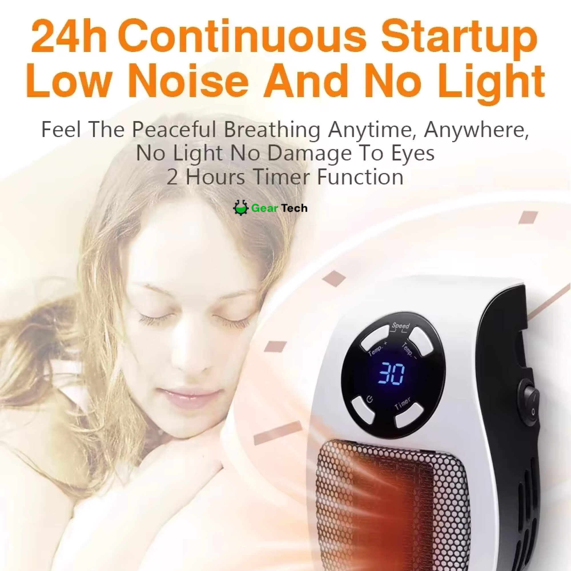 Mini radiateur électrique portable enfichable 500 W, thermostat intégré, protection contre la surchauffe et prise pivotante