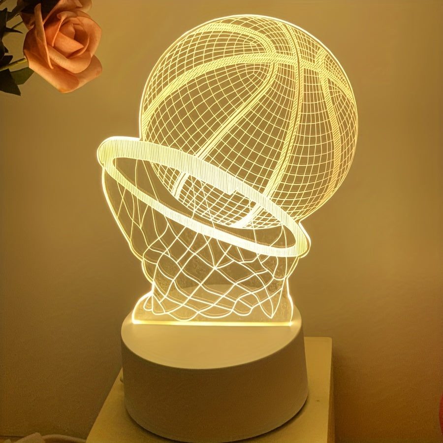 Lampe d’illusion 3D de basket-ball | Lampe de bureau LED USB