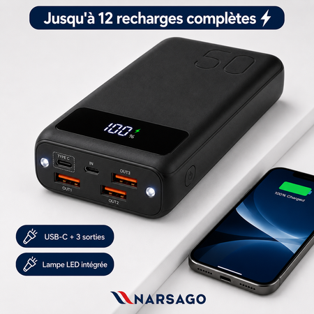 Batterie Externe 50.000mAh Ultra Haute Capacité