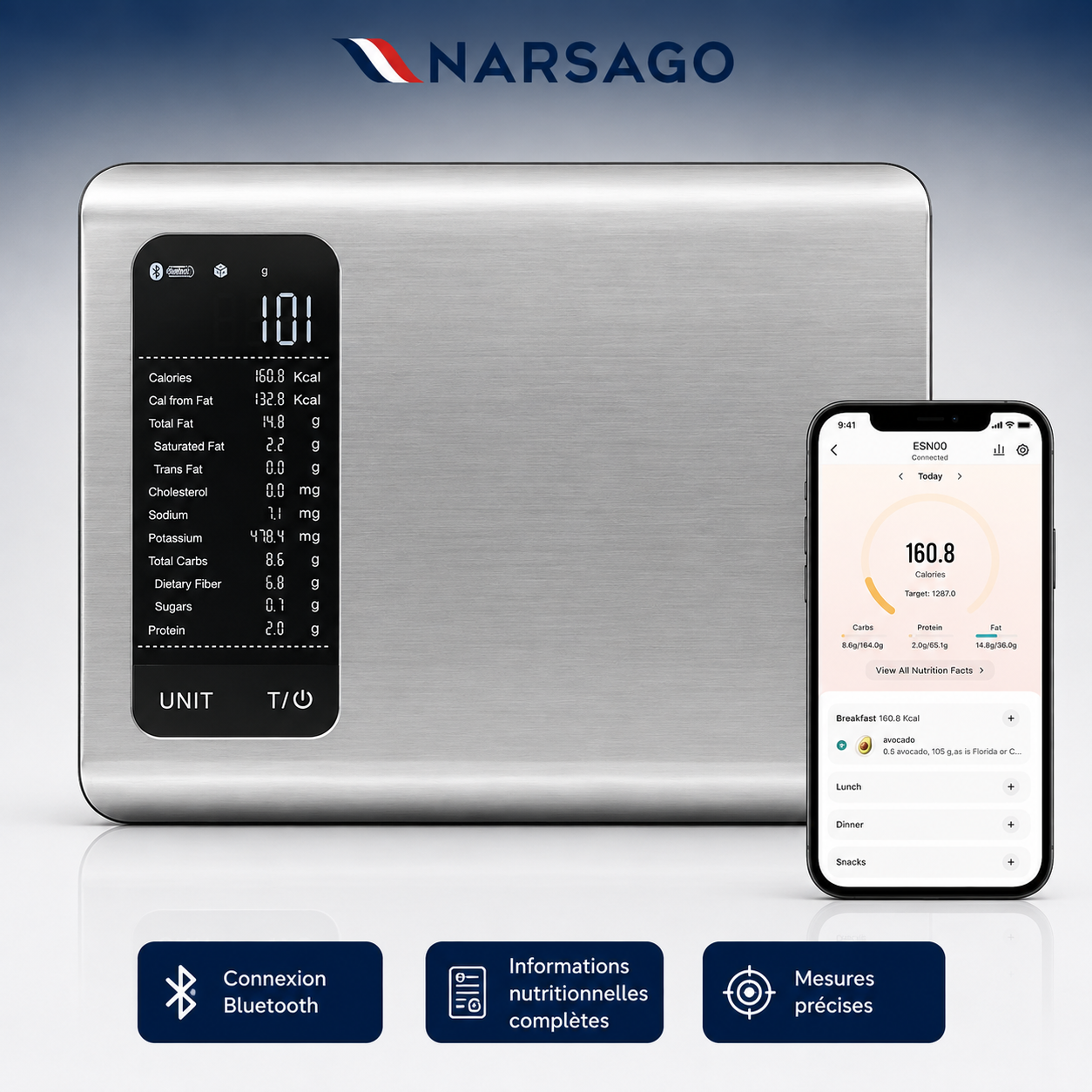 Sakerplus® Balance de Cuisine Connectée – Suivi Intelligent de la Nutrition