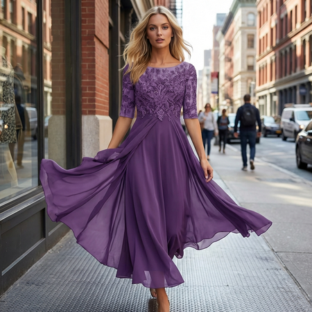 Robe midi élégante en bleu