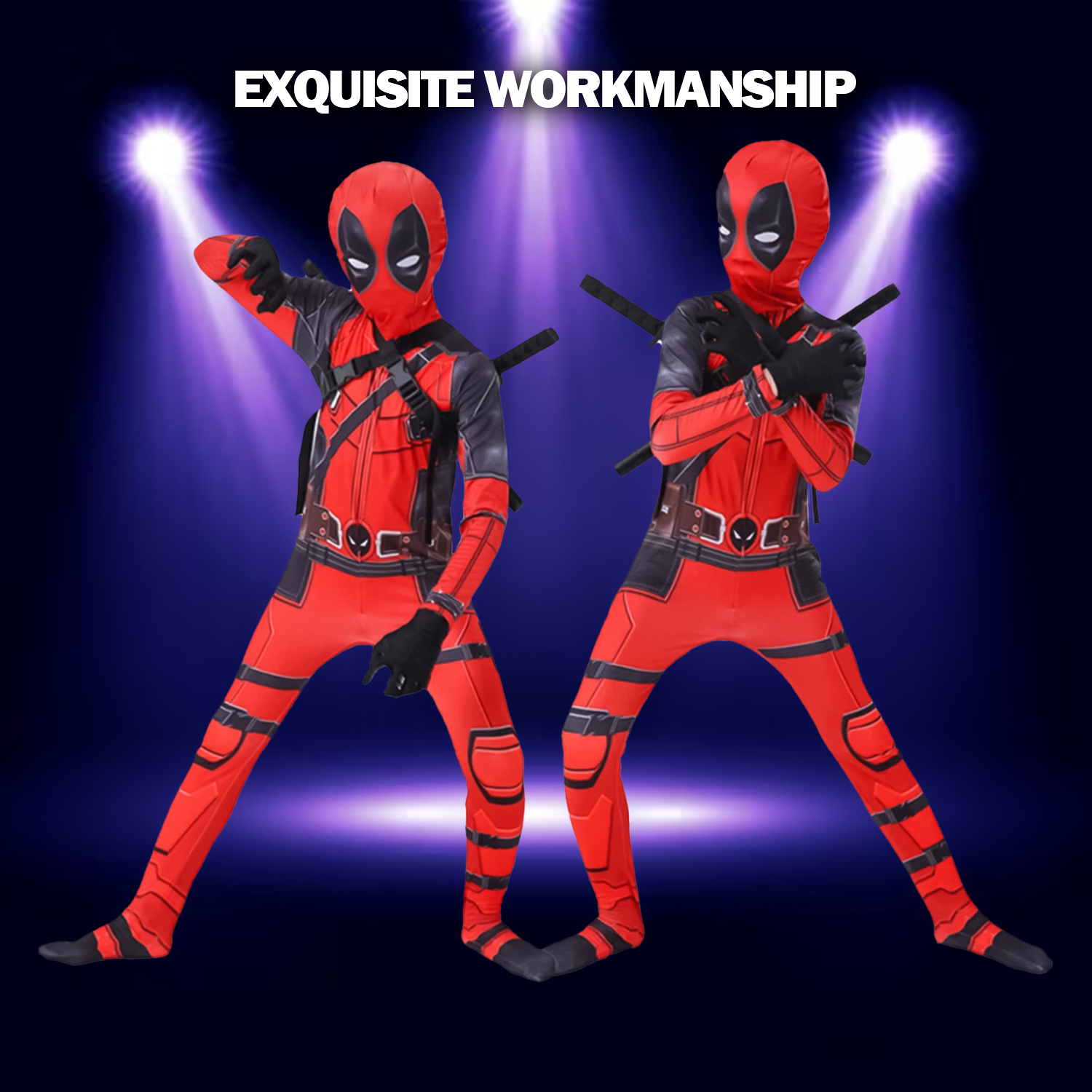 Déguisement Deadpool pour enfants – Combinaison de cosplay pour enfants – Déguisement pour la fête des enfants (inspiré par la série Marvel)