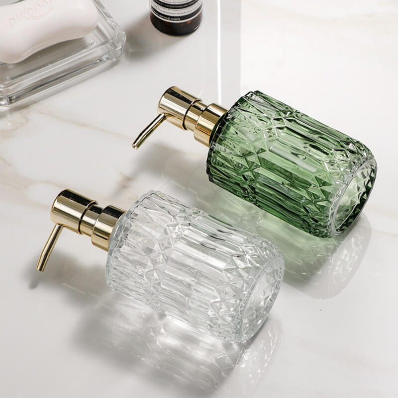 Porte-savon en verre à motif diamant
