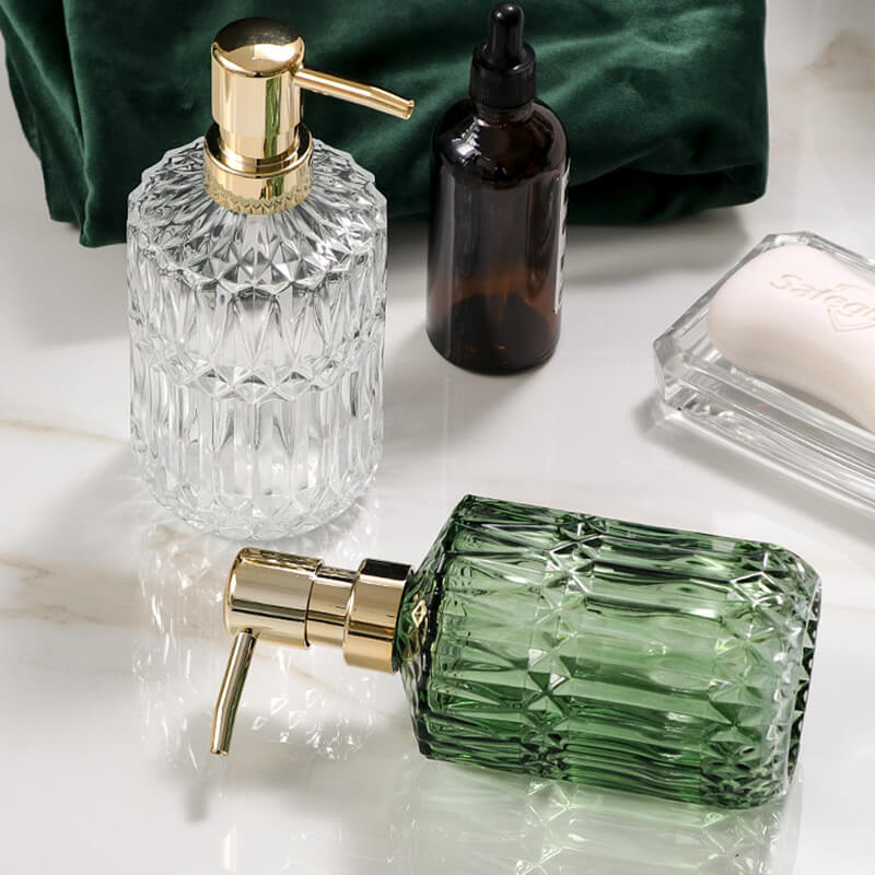 Porte-savon en verre à motif diamant