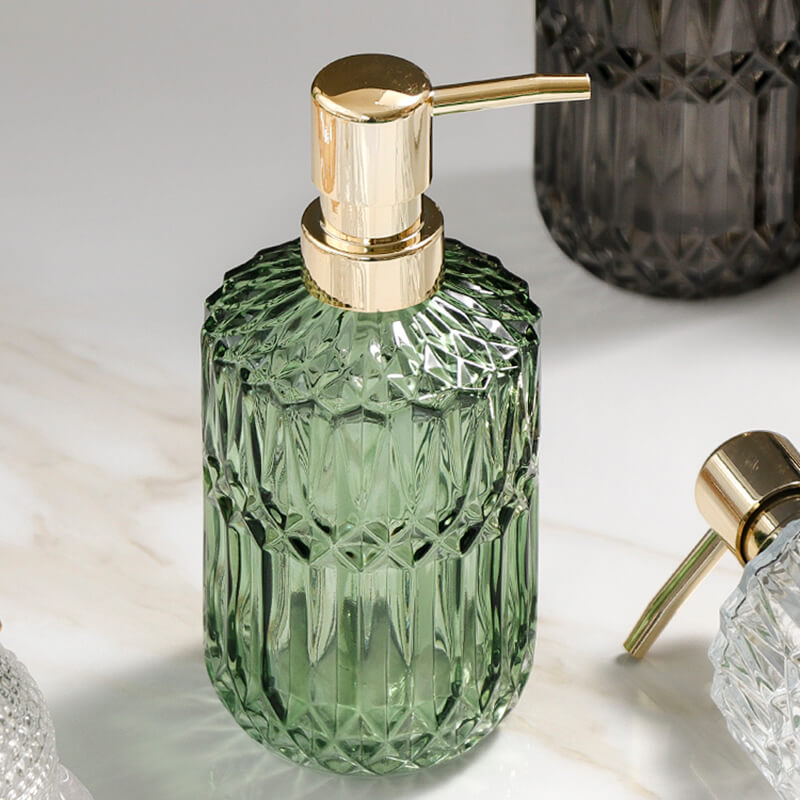 Porte-savon en verre à motif diamant