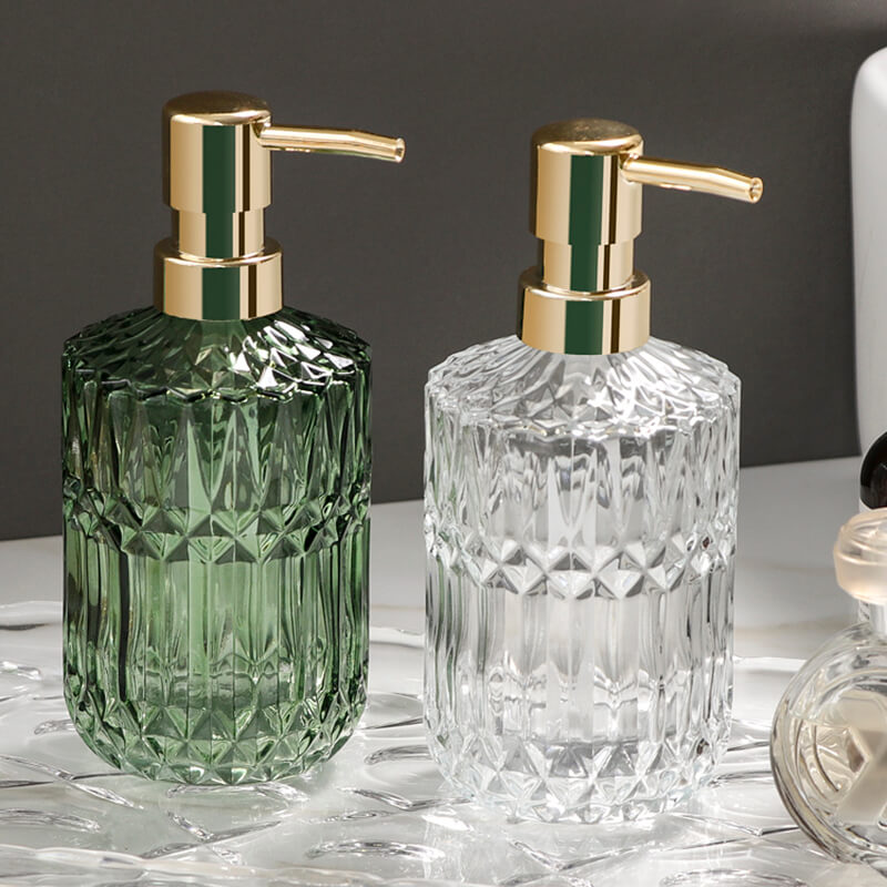 Porte-savon en verre à motif diamant