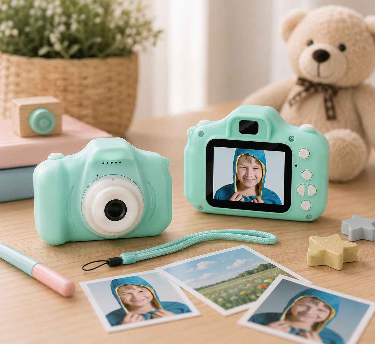 Appareil photo numérique compact pour enfants, rétro, capteur 13 mégapixels, vidéo Full HD 1920×1080, écran LCD IPS 2,0 pouces