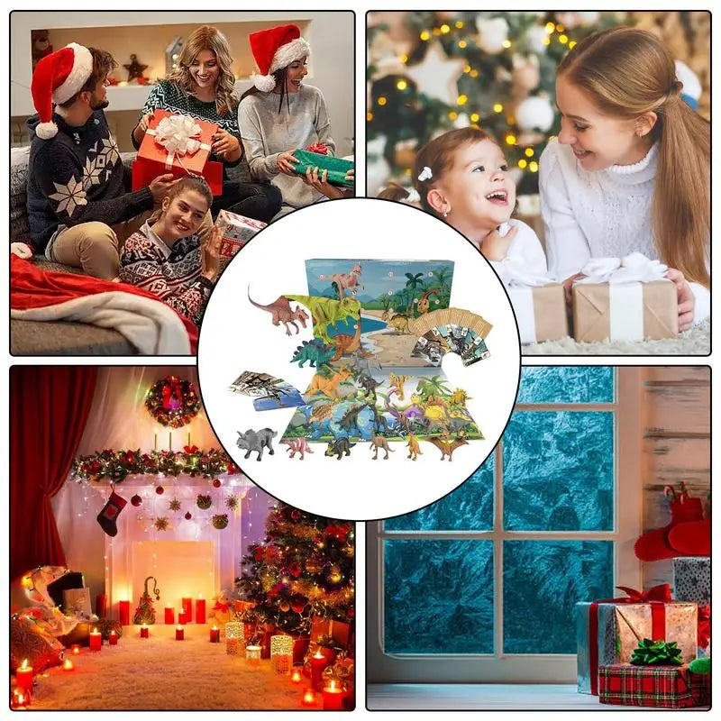 Calendrier de l’Avent des dinosaures | Compte à rebours de Noël interactif de 24 jours