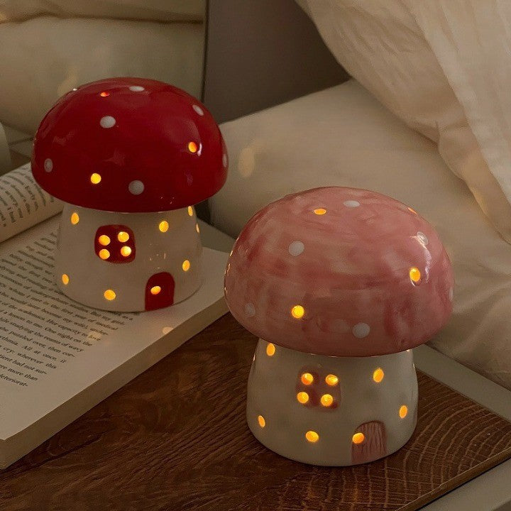 Lampe de chevet en céramique en forme de champignon de rêve