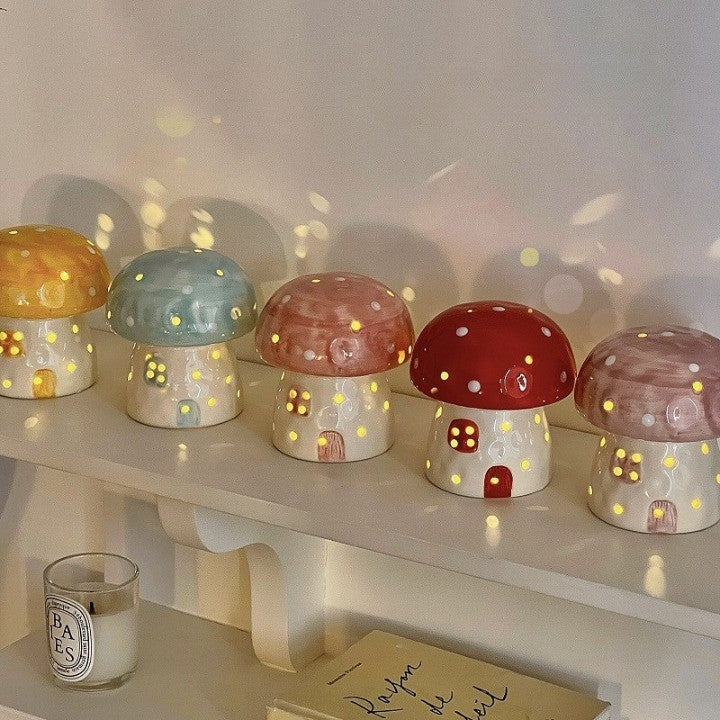 Lampe de chevet en céramique en forme de champignon de rêve
