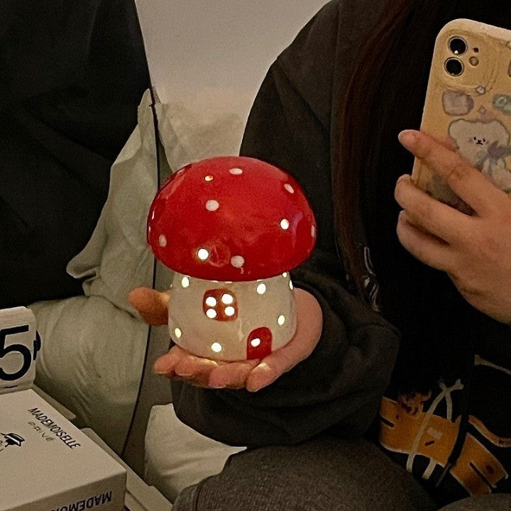 Lampe de chevet en céramique en forme de champignon de rêve