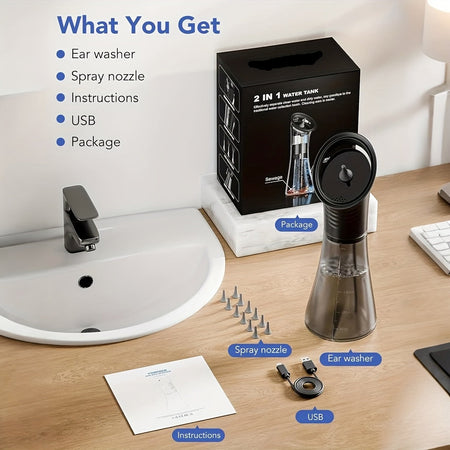 Extracteur électrique de cérumen, nettoyeur rechargeable par USB et système d'eau