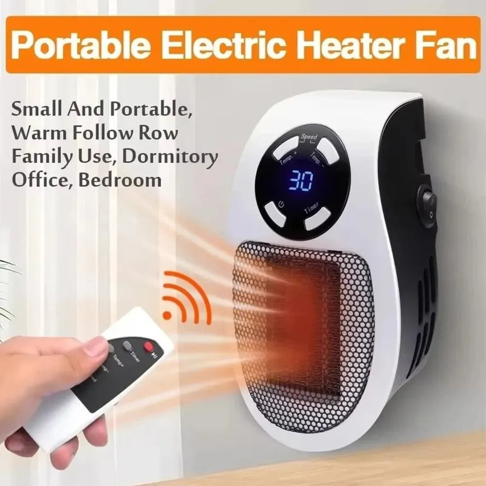 Chauffage électrique de pièce, mini radiateur mural enfichable, télécommande