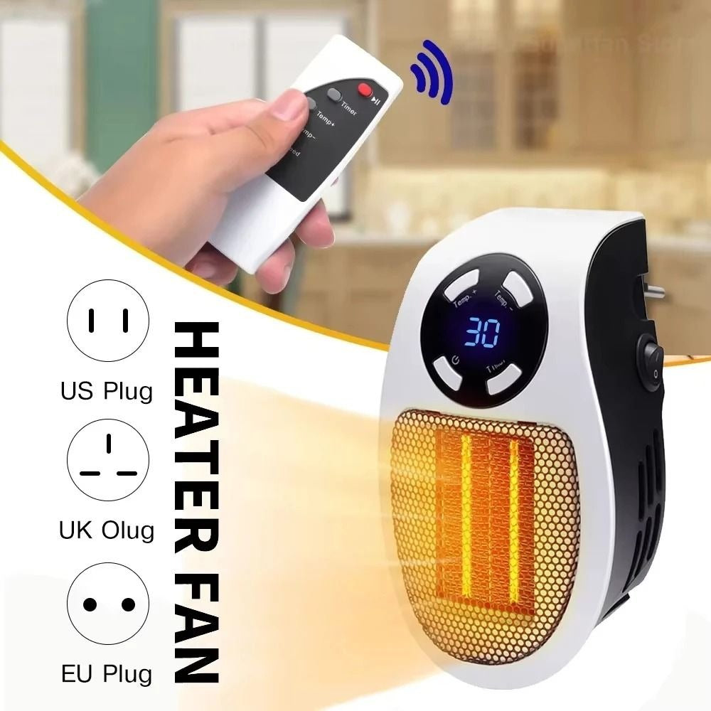 Chauffage électrique de pièce, mini radiateur mural enfichable, télécommande