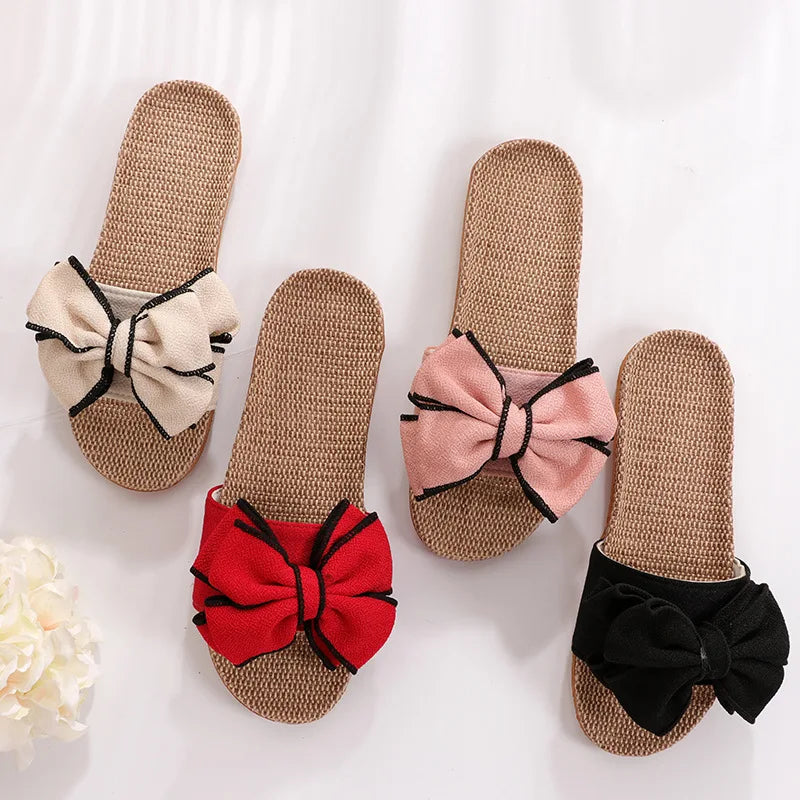 Sandales antidérapantes élégantes pour femmes avec un détail de nœud pour l'été