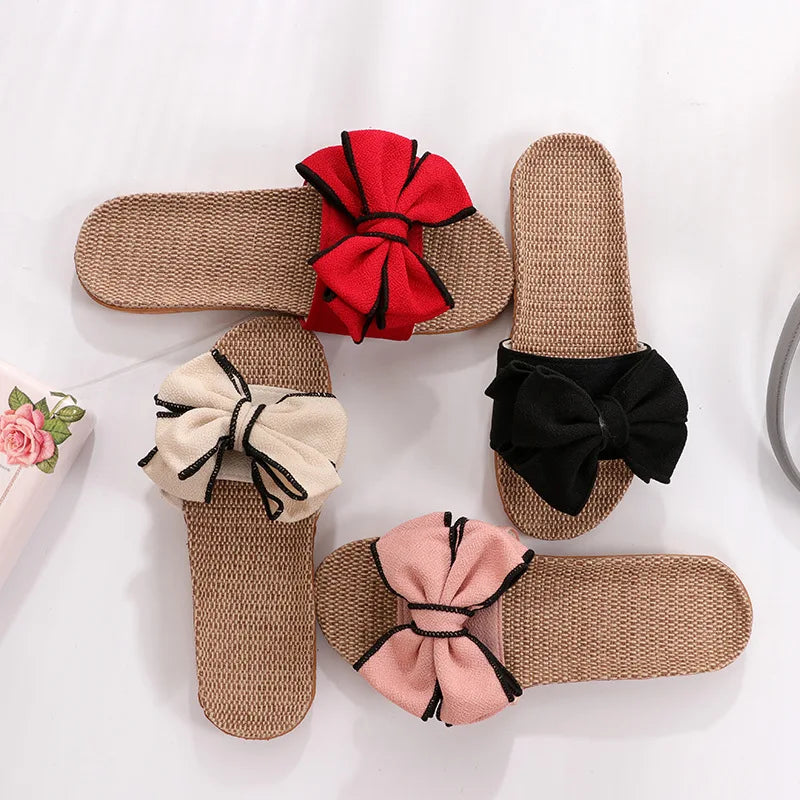 Sandales antidérapantes élégantes pour femmes avec un détail de nœud pour l'été