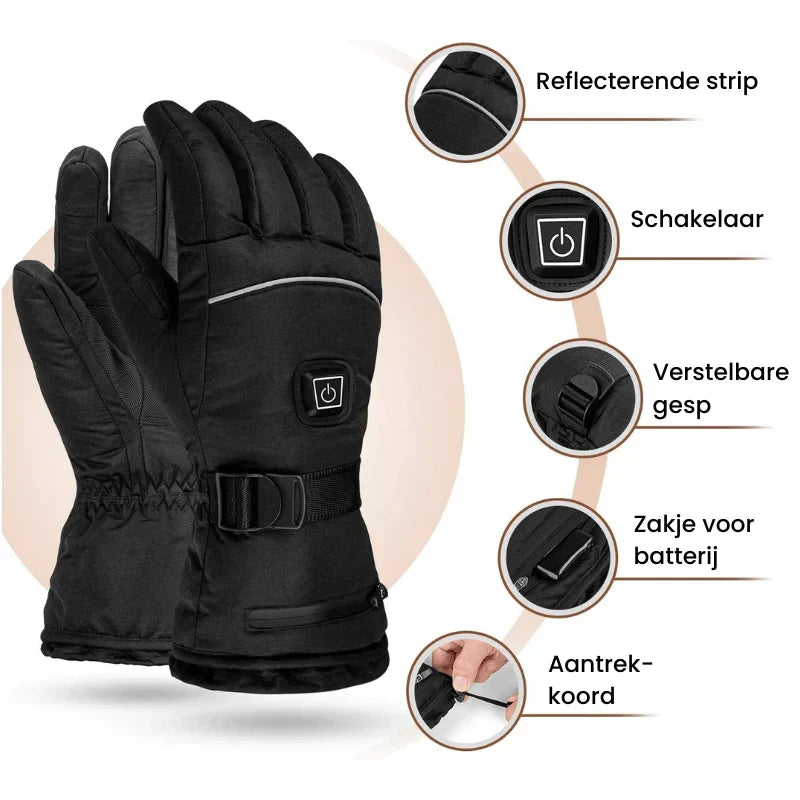 Gants chauffants unisexes imperméables à 3 niveaux de chaleur, écran tactile et doublure polaire