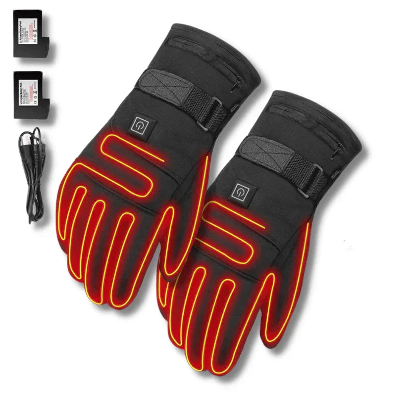 Gants chauffants unisexes imperméables à 3 niveaux de chaleur, écran tactile et doublure polaire