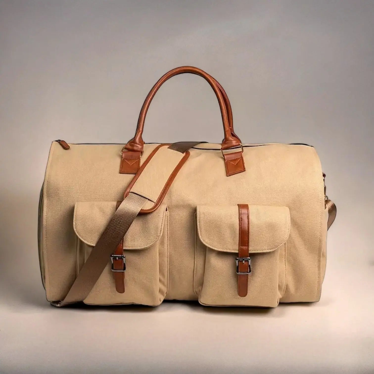 Sac de voyage en cuir 2 en 1 | Résistant avec compartiment chaussures