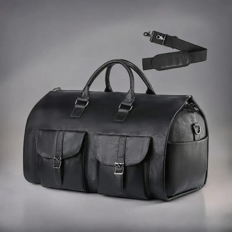 Sac de voyage en cuir 2 en 1 | Résistant avec compartiment chaussures