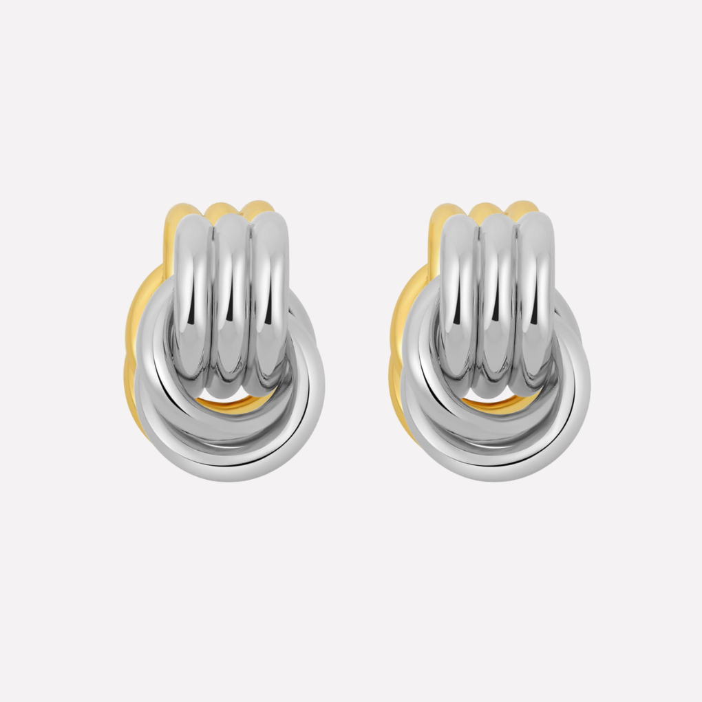Boucles d'oreilles pendantes en nœud doré