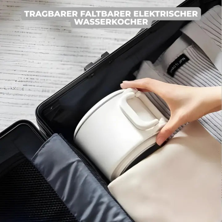 Bouilloire électrique pliable de voyage 800 ml, intérieur en acier inoxydable 304/316, double paroi et base amovible