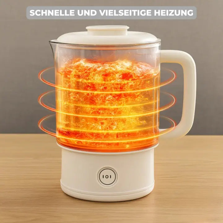 Bouilloire électrique pliable de voyage 800 ml, intérieur en acier inoxydable 304/316, double paroi et base amovible