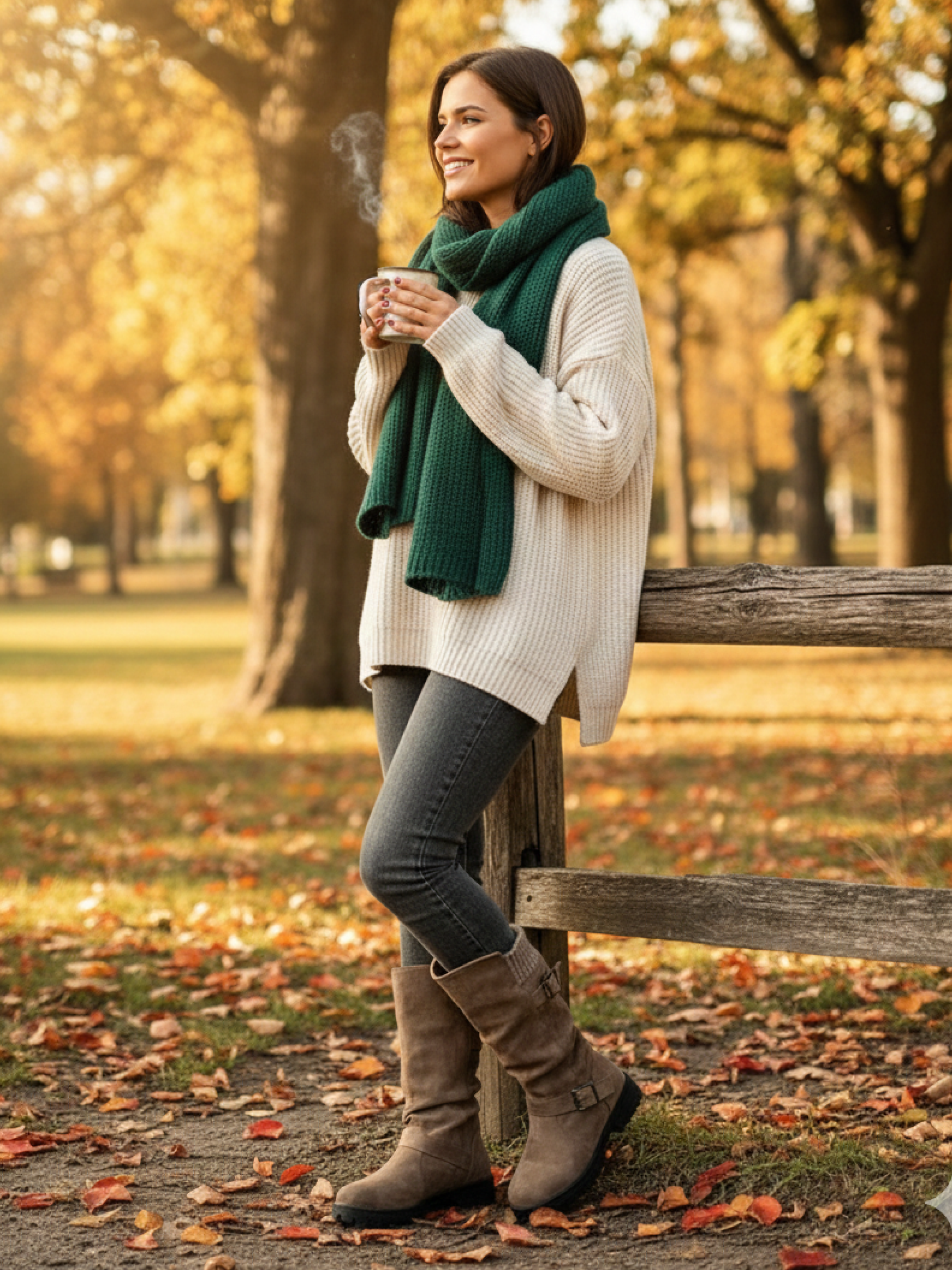 Bottes Mi-Mollet à Revers Tricoté et Boucles – Confort & Style pour l’Hiver