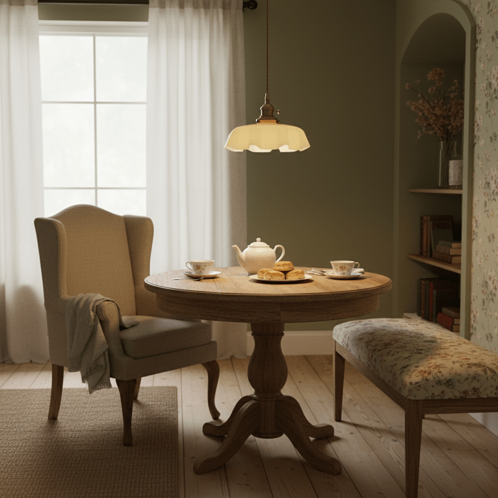 Lampe à suspension plissée à fleurs françaises — Design d'éclairage vintage