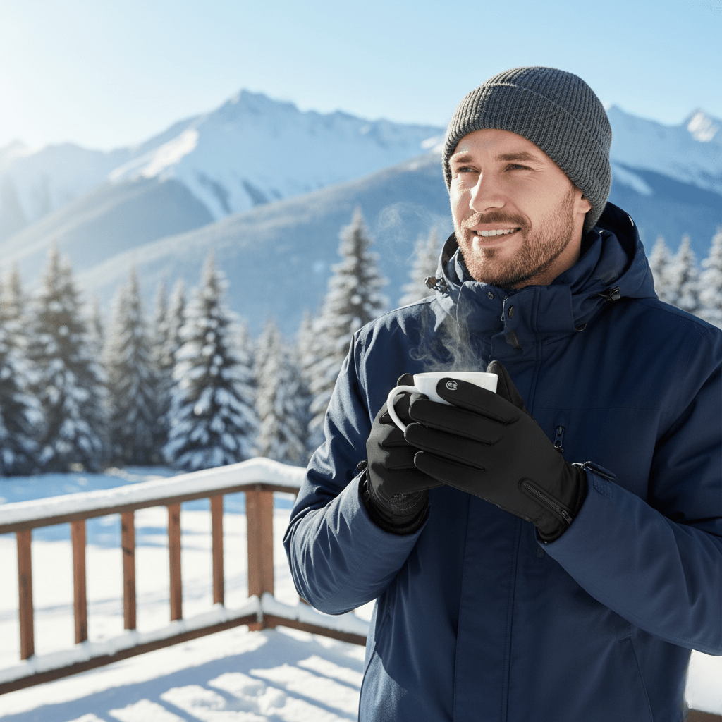 Gants chauffants d'hiver | Écran tactile étanche avec fermeture éclair