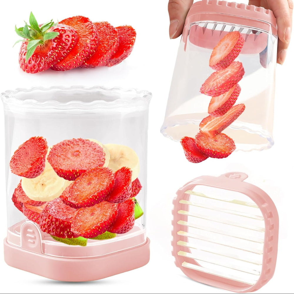 Trancheur à fruits avec bol collecteur et lames interchangeables pour une coupe rapide