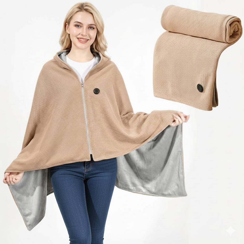 Couverture châle chauffante portable