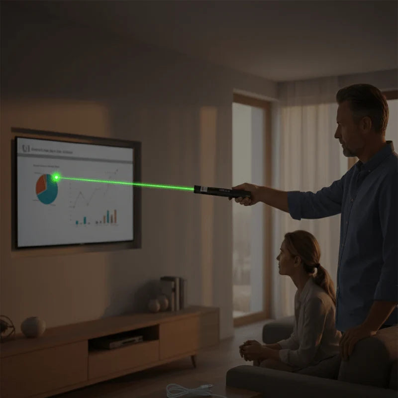 Pointeur laser puissant rechargeable | Longue portée avec mise au point réglable | Idéal pour présentations et observations