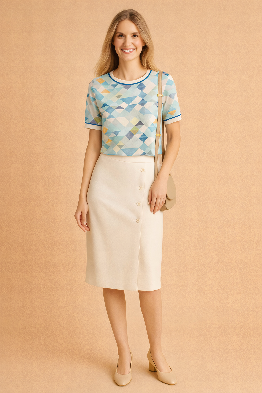 Blouse à imprimé géométrique pour femmes - Élégante pour le quotidien