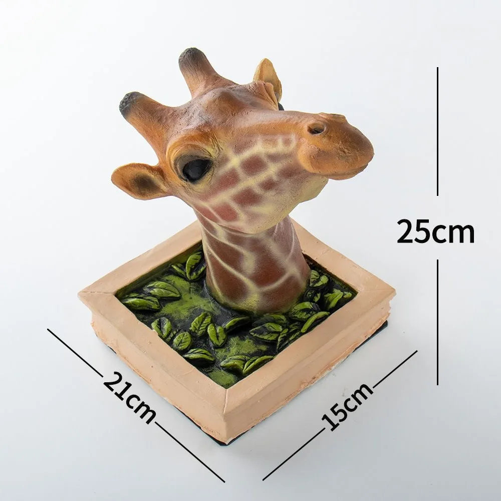 Tête de girafe - Décoration murale - Sculpture 3D - Décoration grandeur nature