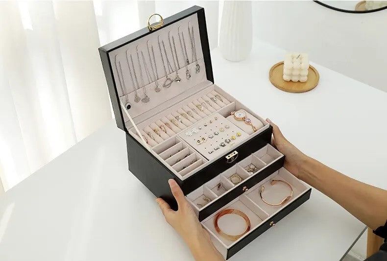 Glimoré - Boîte de rangement à bijoux multicouche
