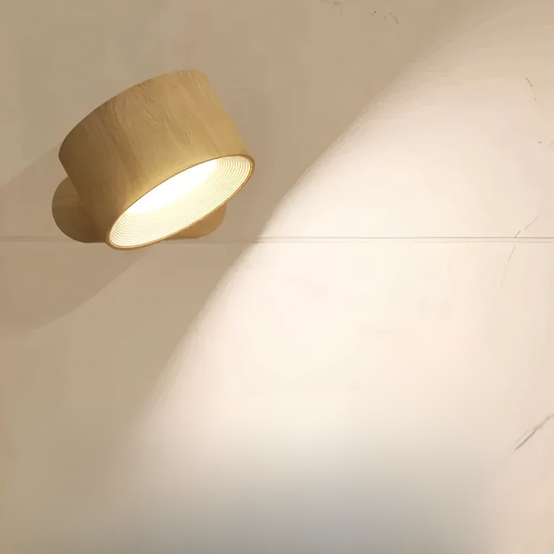 Applique murale LED moderne à 1 lumière, grain de bois