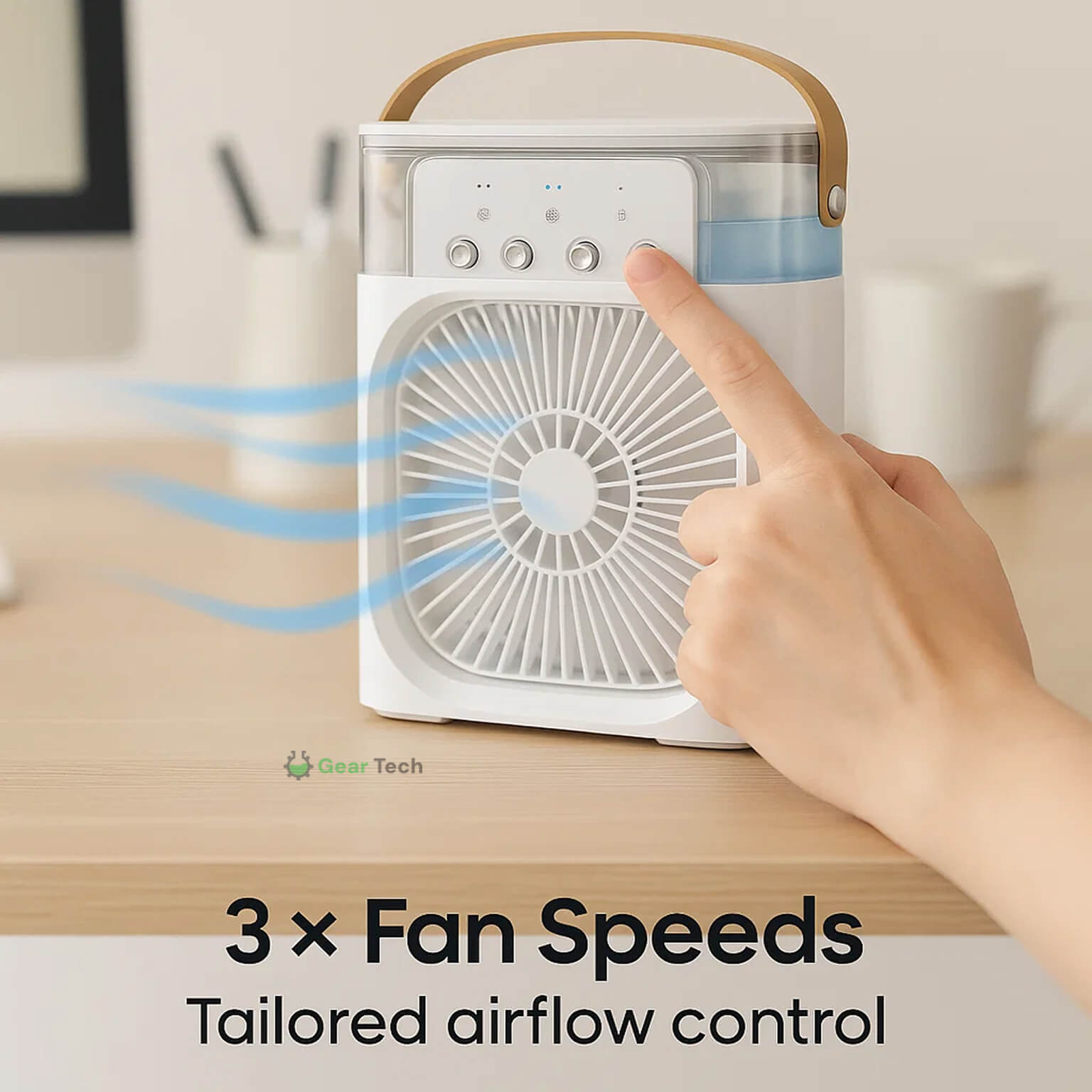 Refroidisseur d'air et humidificateur 3-en-1 en bleu
