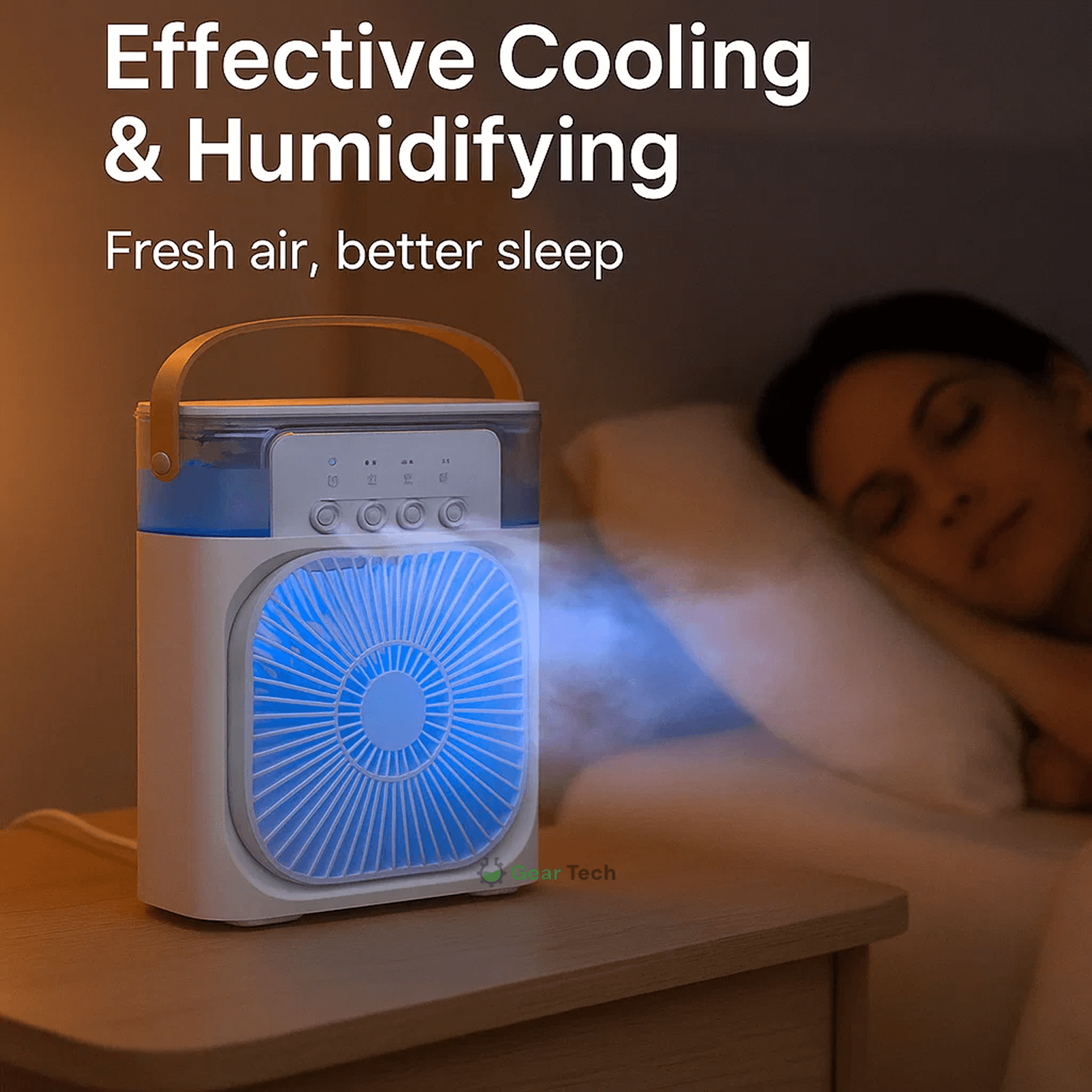 Refroidisseur d'air et humidificateur 3-en-1 en vert